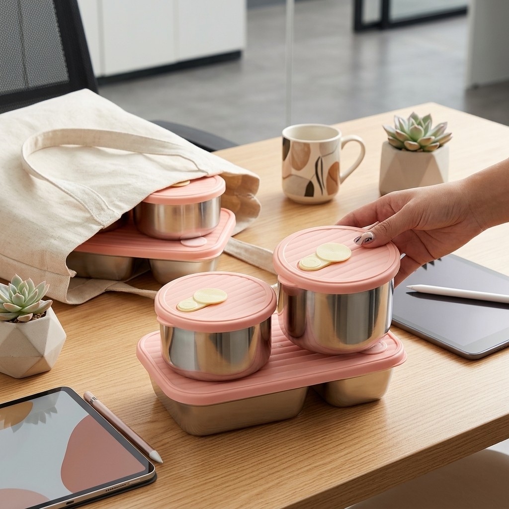 Food Storage Jar Set - Набор ланч-боксов из нержавеющей стали 304,