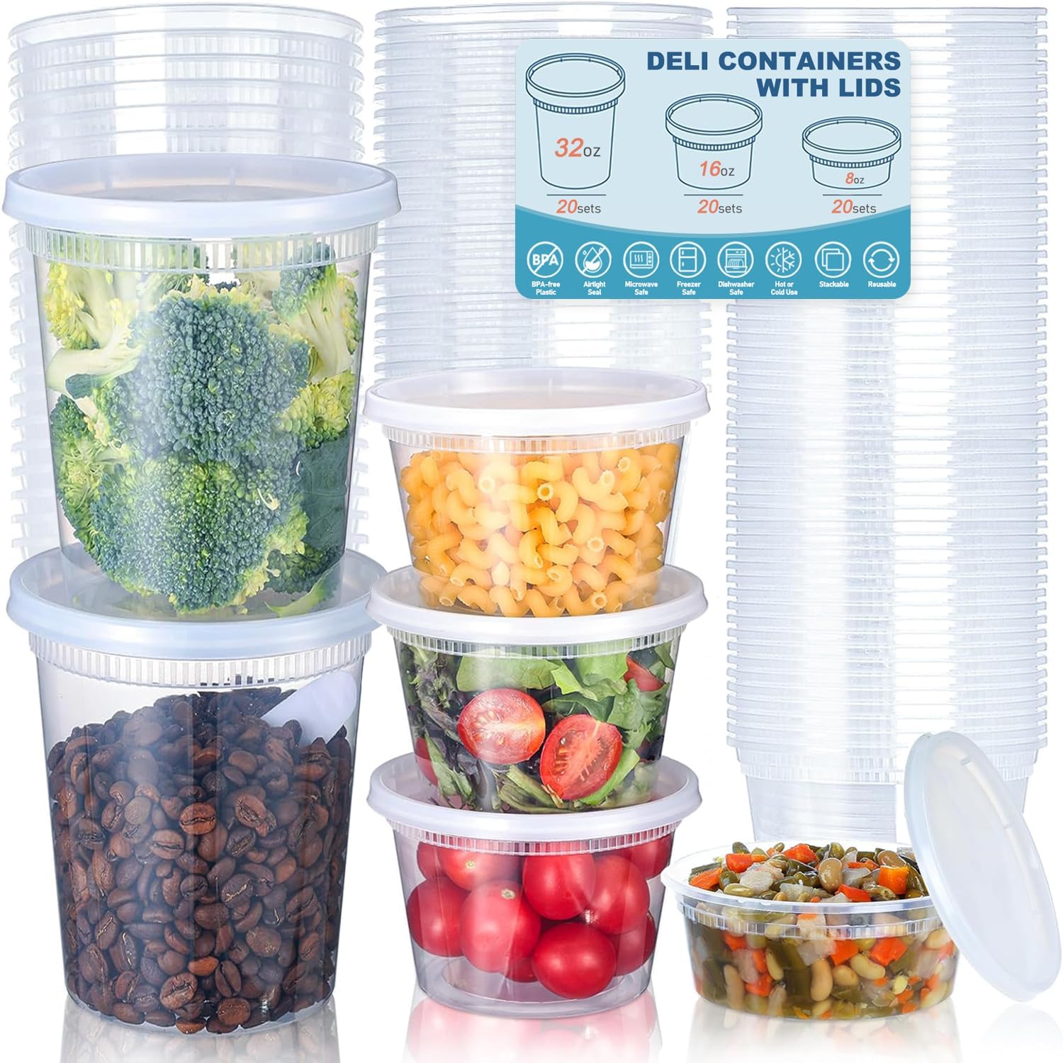 Food Storage Freezer - 24 шт. контейнеры для хранения продуктов