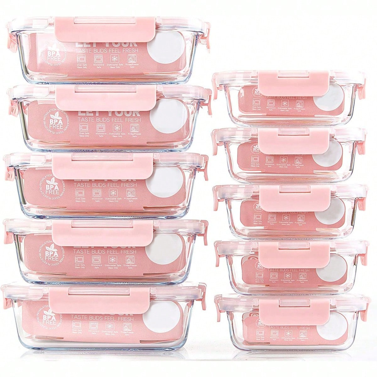 Food Storage Freezer - Набор из 10 стеклянных контейнеров для