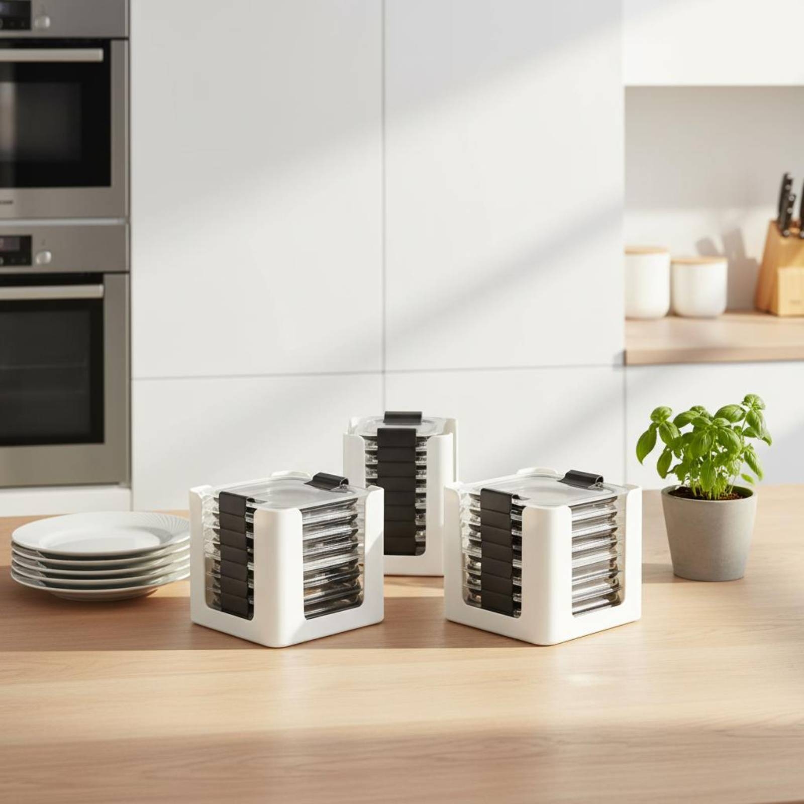 Food Storage Square Containers - Набор из 3-х прямоугольных органайзеров для