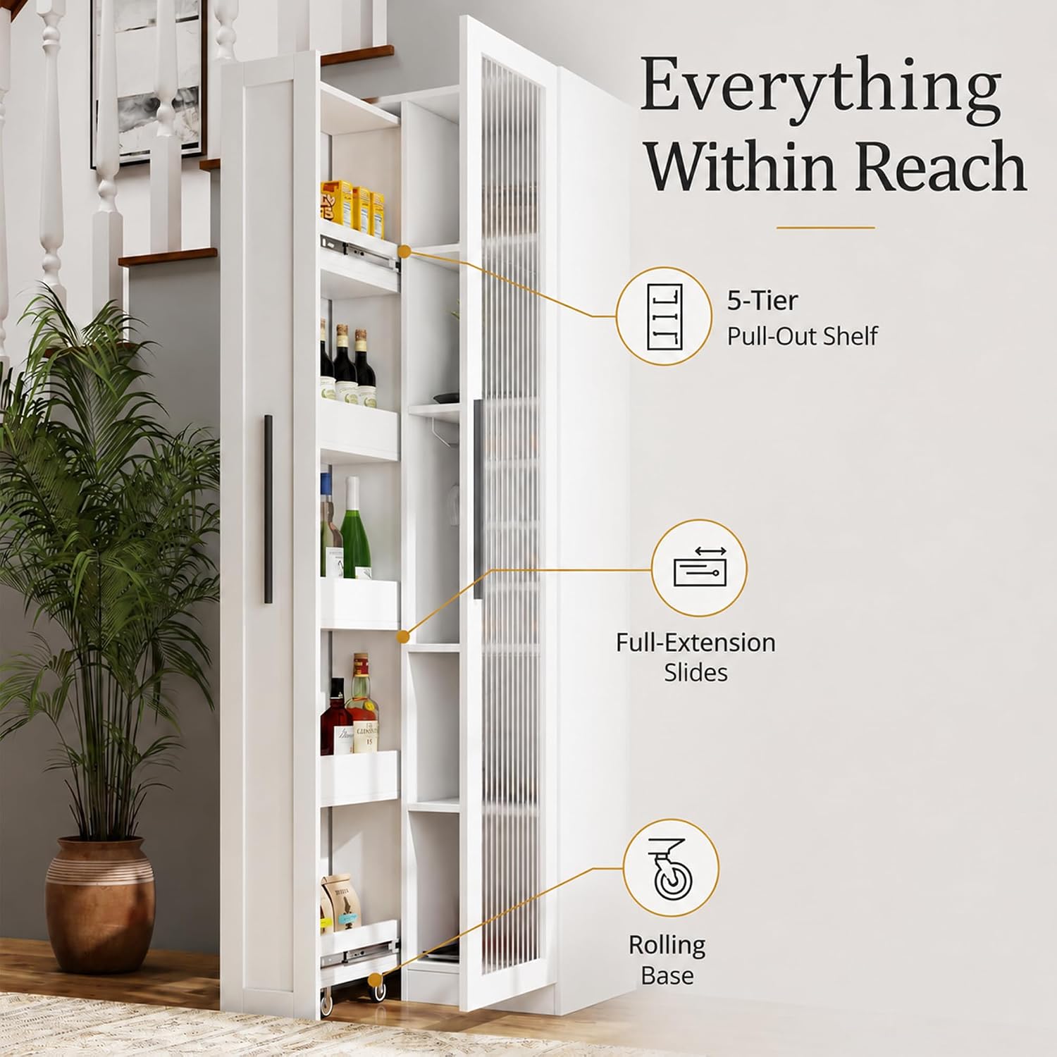 Белый кухонный шкаф-пенал высо – обзор и цена Food Storage Without Pantry