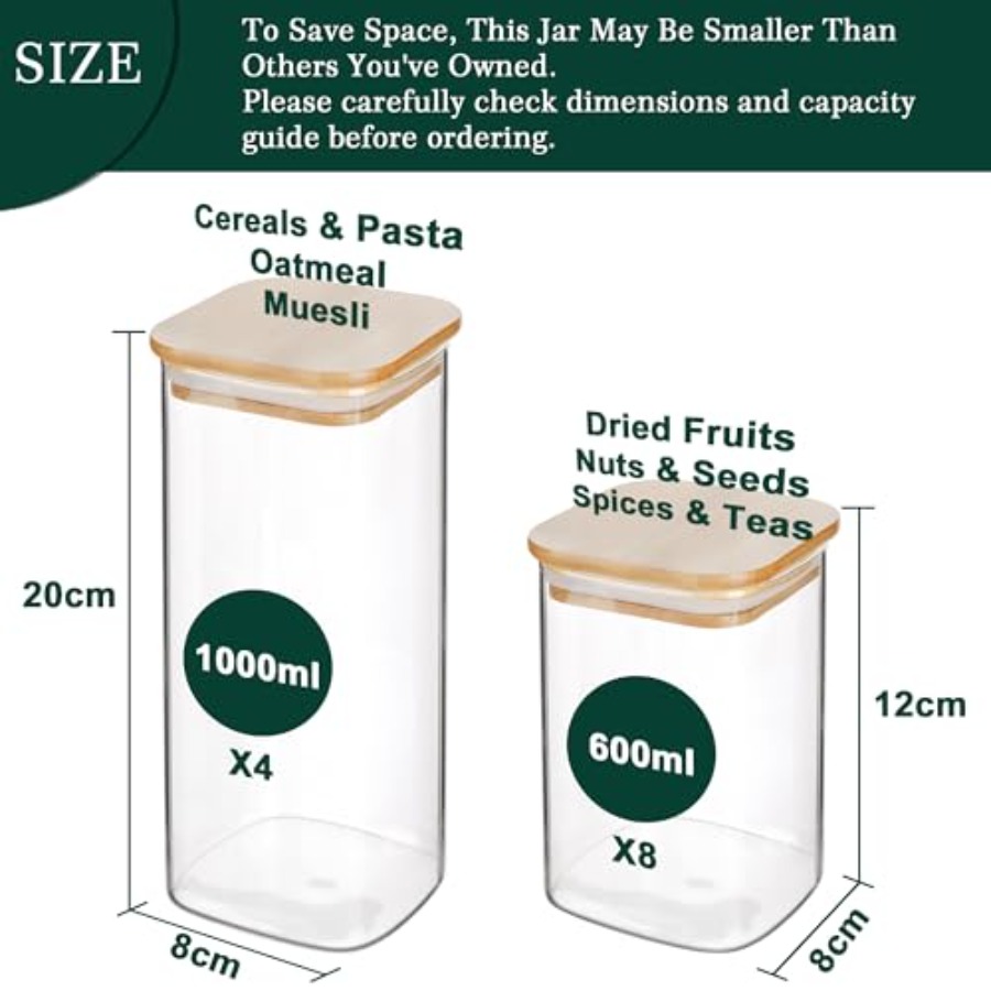 Набор из 12 квадратных стеклян – обзор и цена Food Storage Square Containers