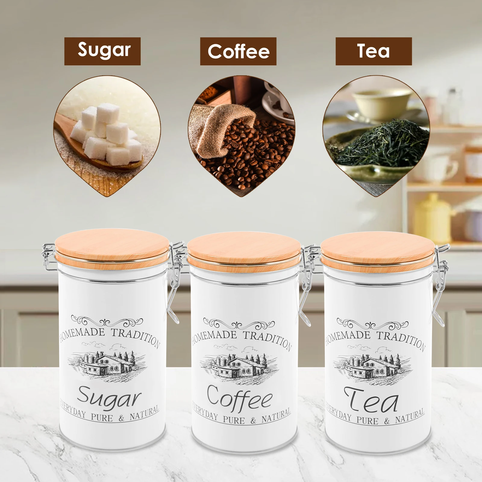 3 шт./компл., канистры для чая – обзор и цена Food Storage Jar Set